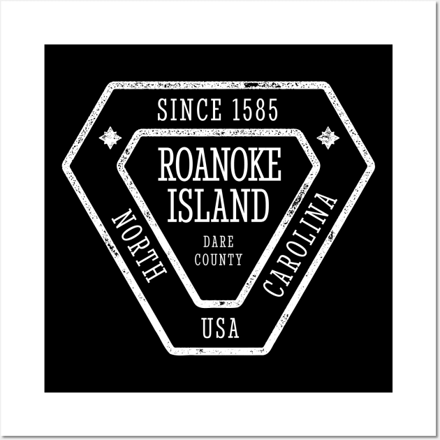 Roanoke Island, NC Summertime Vacationing Sign Wall Art by Contentarama